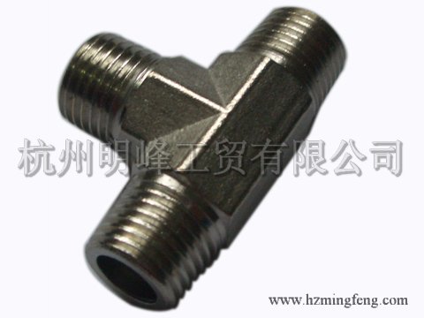 9521721 TEE 1/4M+1/4M+1/4M Brass With Nickelplated